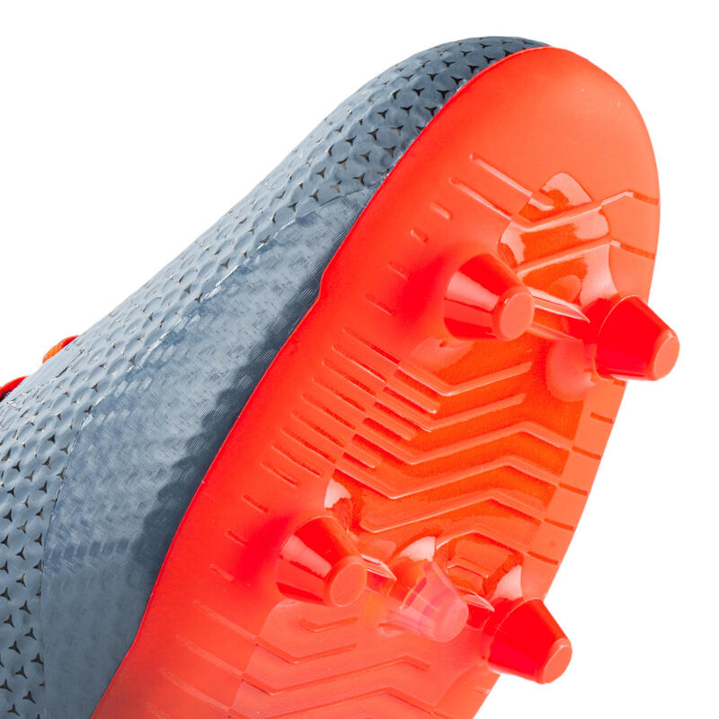 Adult Dry Pitch Moulded Rugby Boots Score FG 900 Grey/Orange OFFLOAD