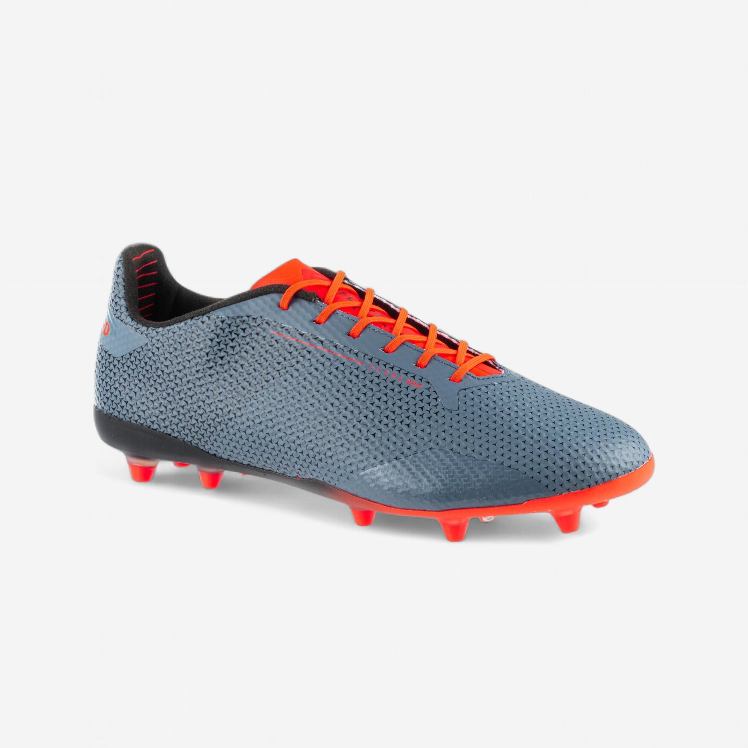 OFFLOAD Adult Dry Pitch Moulded Rugby Boots Score FG 900 - Grey/Orange