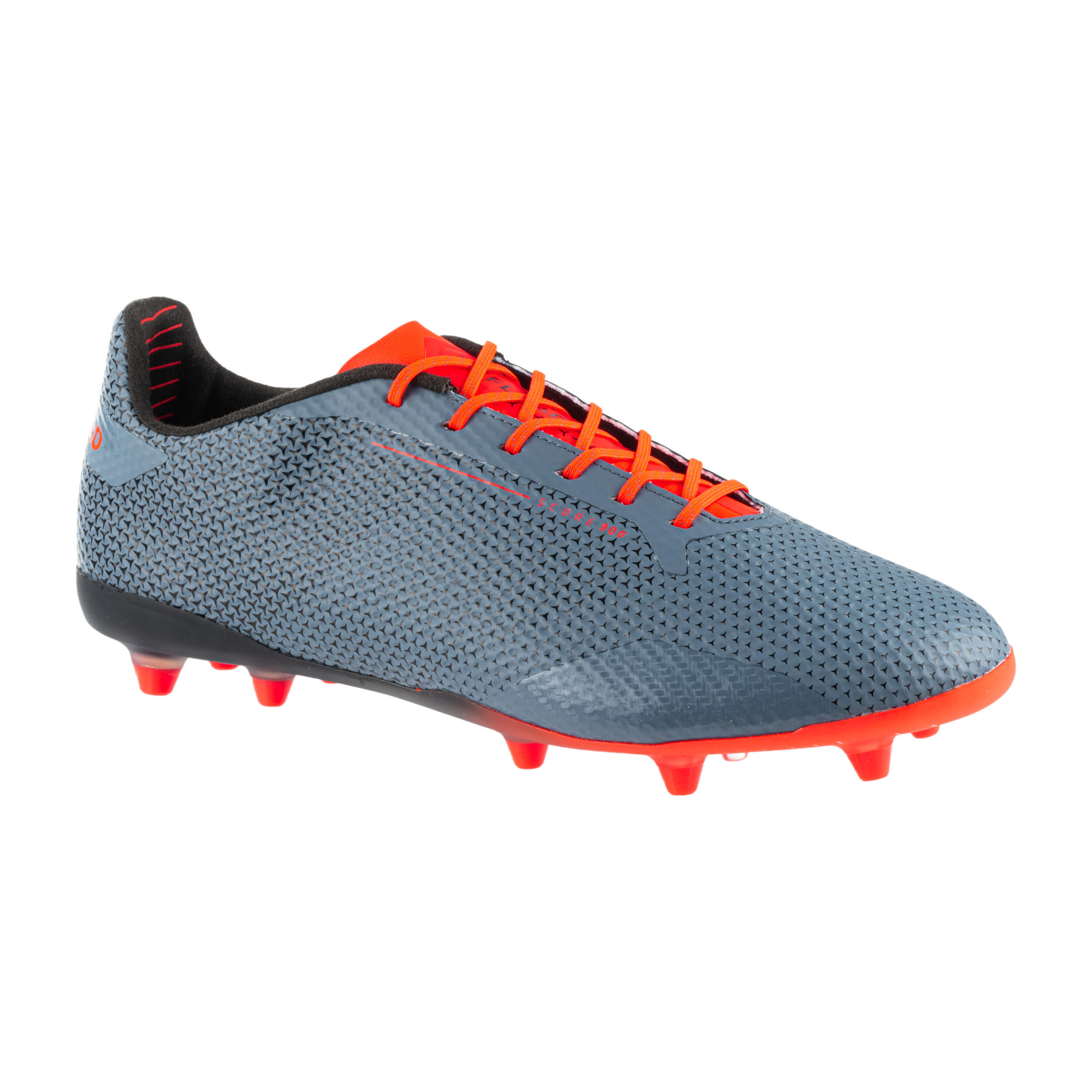 OFFLOAD Adult Dry Pitch Moulded Rugby Boots Score FG 900 - Grey/Orange