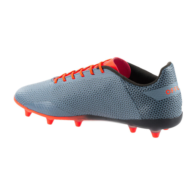 Chaussures de rugby moulées terrain sec Homme/Femme - SCORE R900 FG gris orange