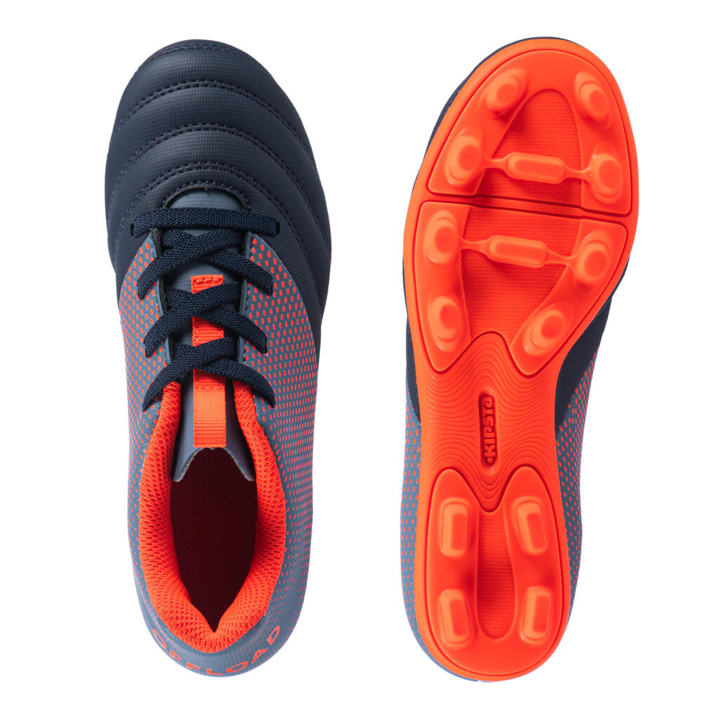 Kids' Easy Lacing Moulded Rugby Boots R100 FG - Red