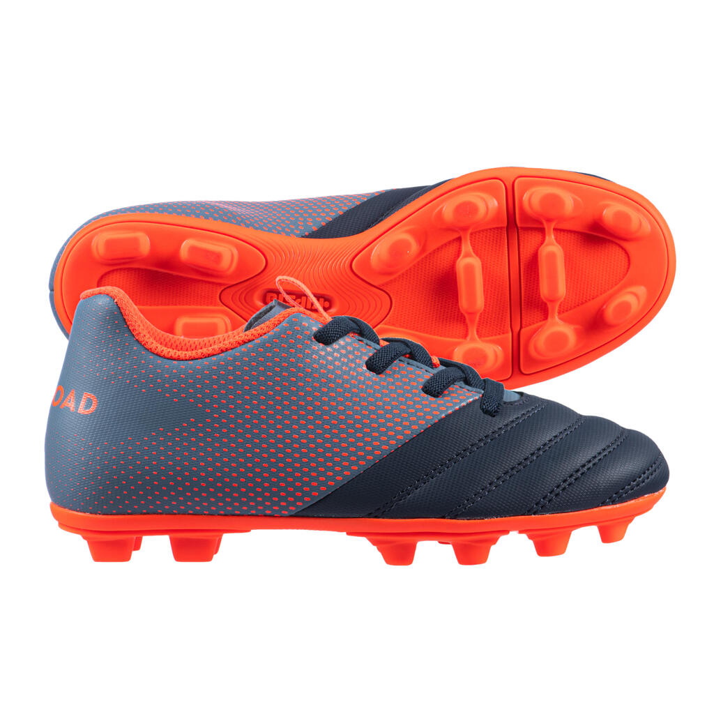 Kids' Easy Lacing Moulded Rugby Boots R100 FG - Red