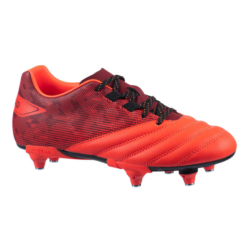 OFFLOAD Kids' Soft Pitch Hybrid Rugby Boot R500 SG Red...