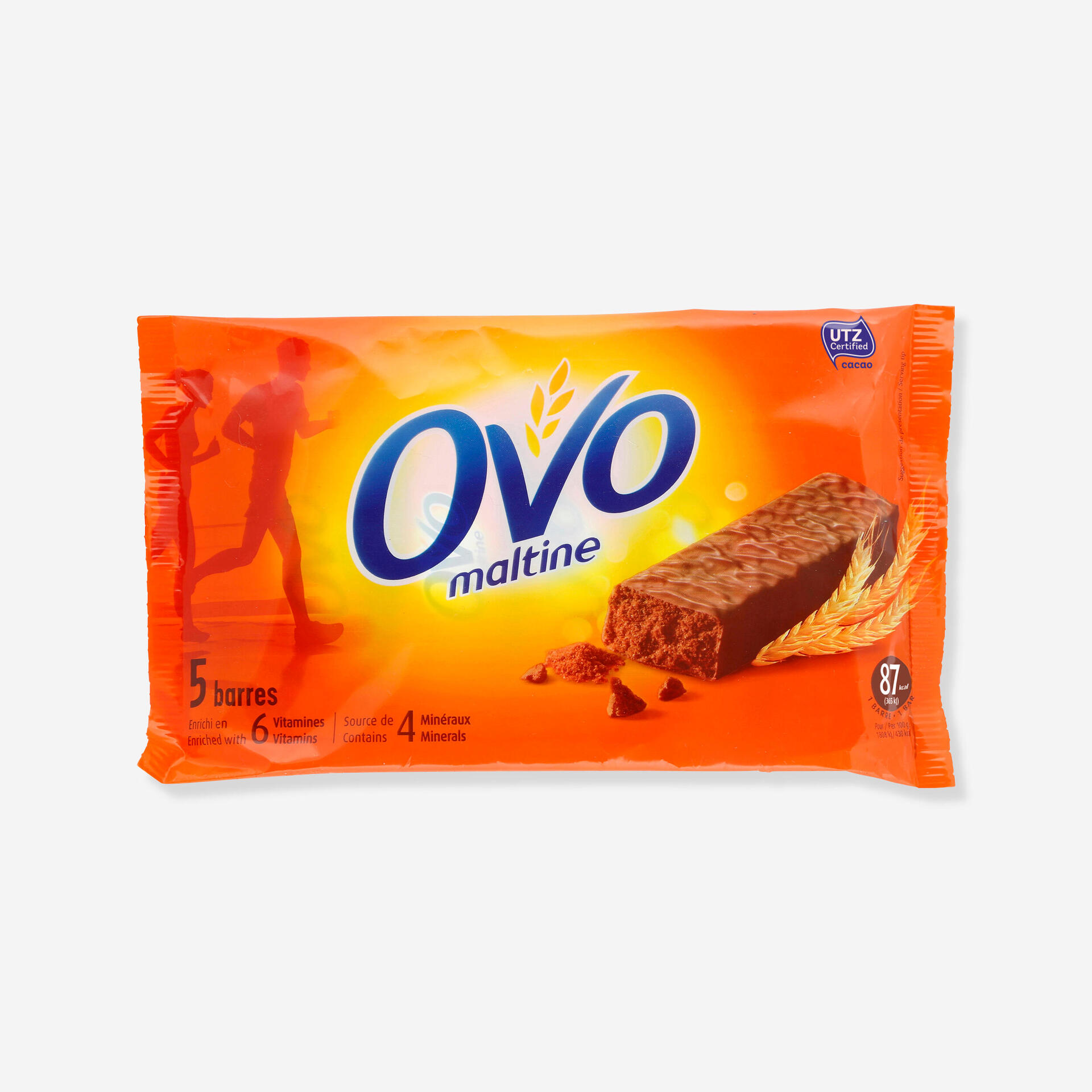 Barre enrobée ovomaltine chocolat 5x20g - Equipement Multisports - Soin, hydratation et nutrition du sportif - OVOMALTINE-Decathlon PRO - Clubs -