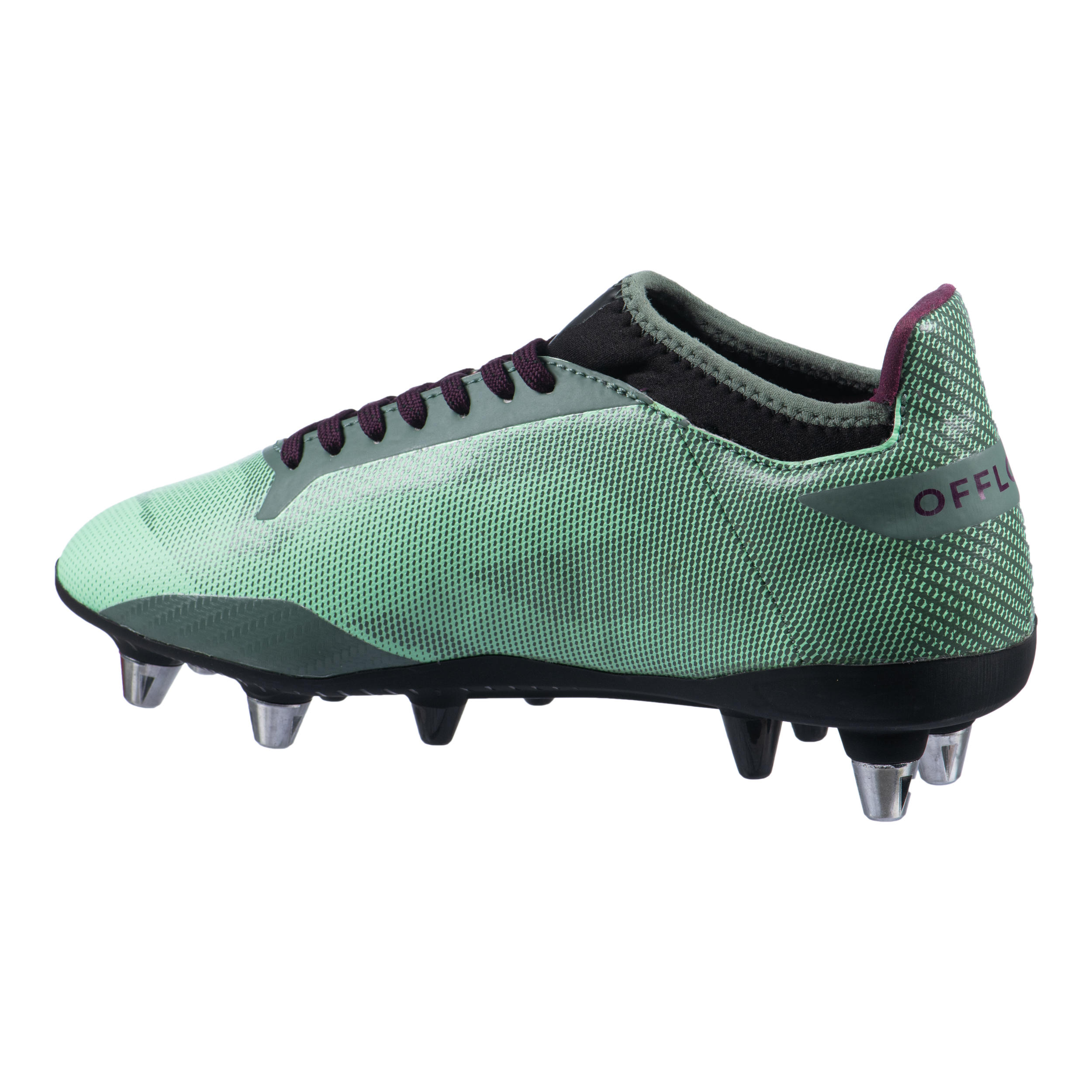 Women's Hybrid Mixed Ground Rugby Boots Reveal R500 SG - Green 2/7