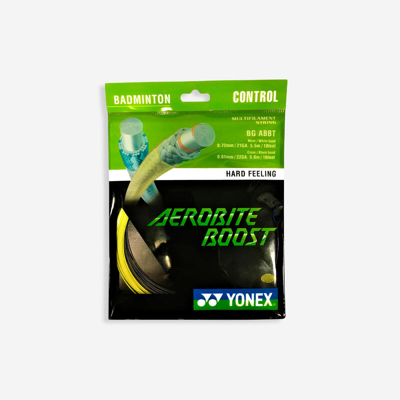 CORDAJE DE BÁDMINTON AEROBITE BOOST NEGRO / AMARILLO