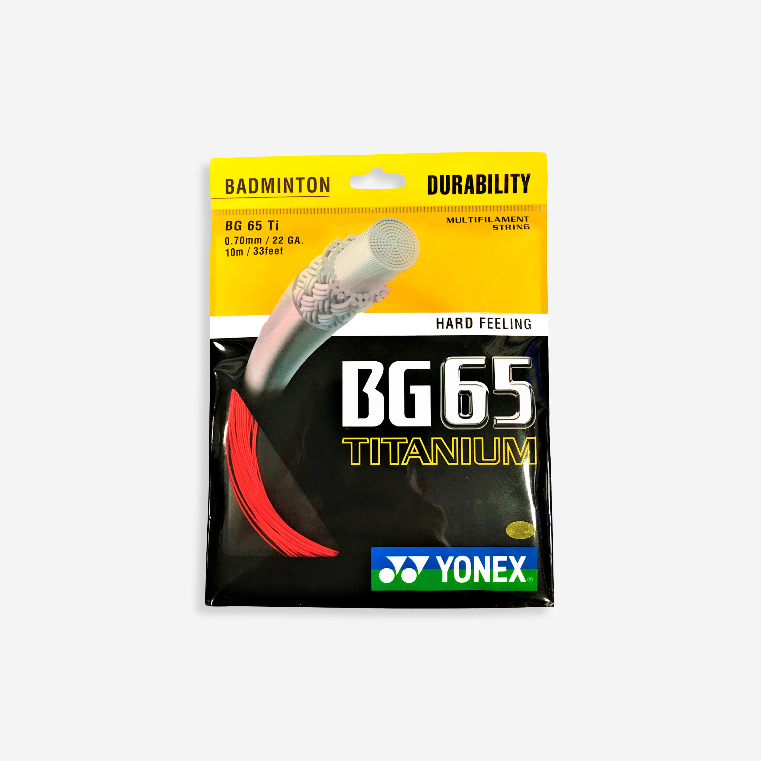 Yonex - Cordage De Badminton Bg 65 Ti Rouge - Cordage Raquette - Badminton Squash - - Taille Unique - Decathlon