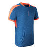 兒童款短袖足球上衣F520－藍色／橘色