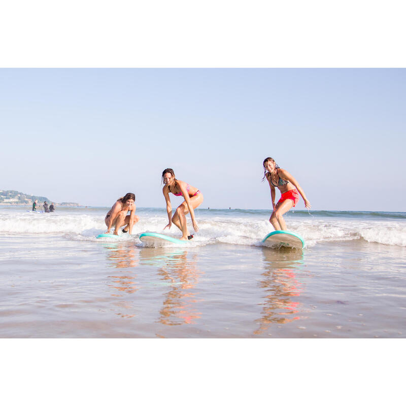 Top bikini Mujer surf triángulo verde azul marino estampado