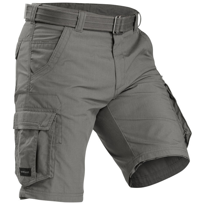 Pantalón desmontable montaña y trekking cargo Hombre Travel 100 caqui