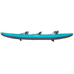 X100 2/3 PERSON Drop-Stitch Floor TOURING INFLATABLE KAYAK - TURQUOISE