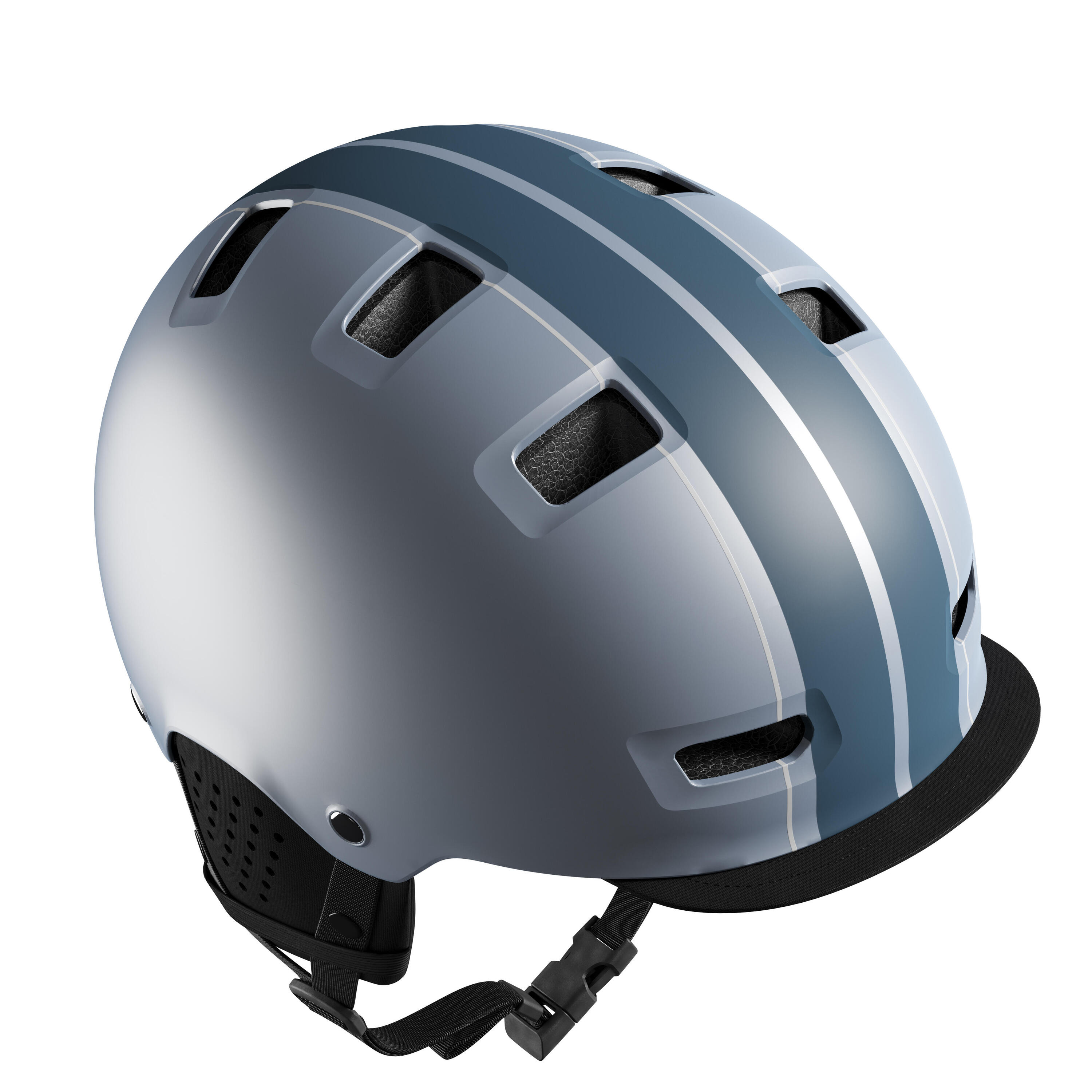 BTWIN Cycling Bowl City Bike Helmet 500 - Graphic Blue