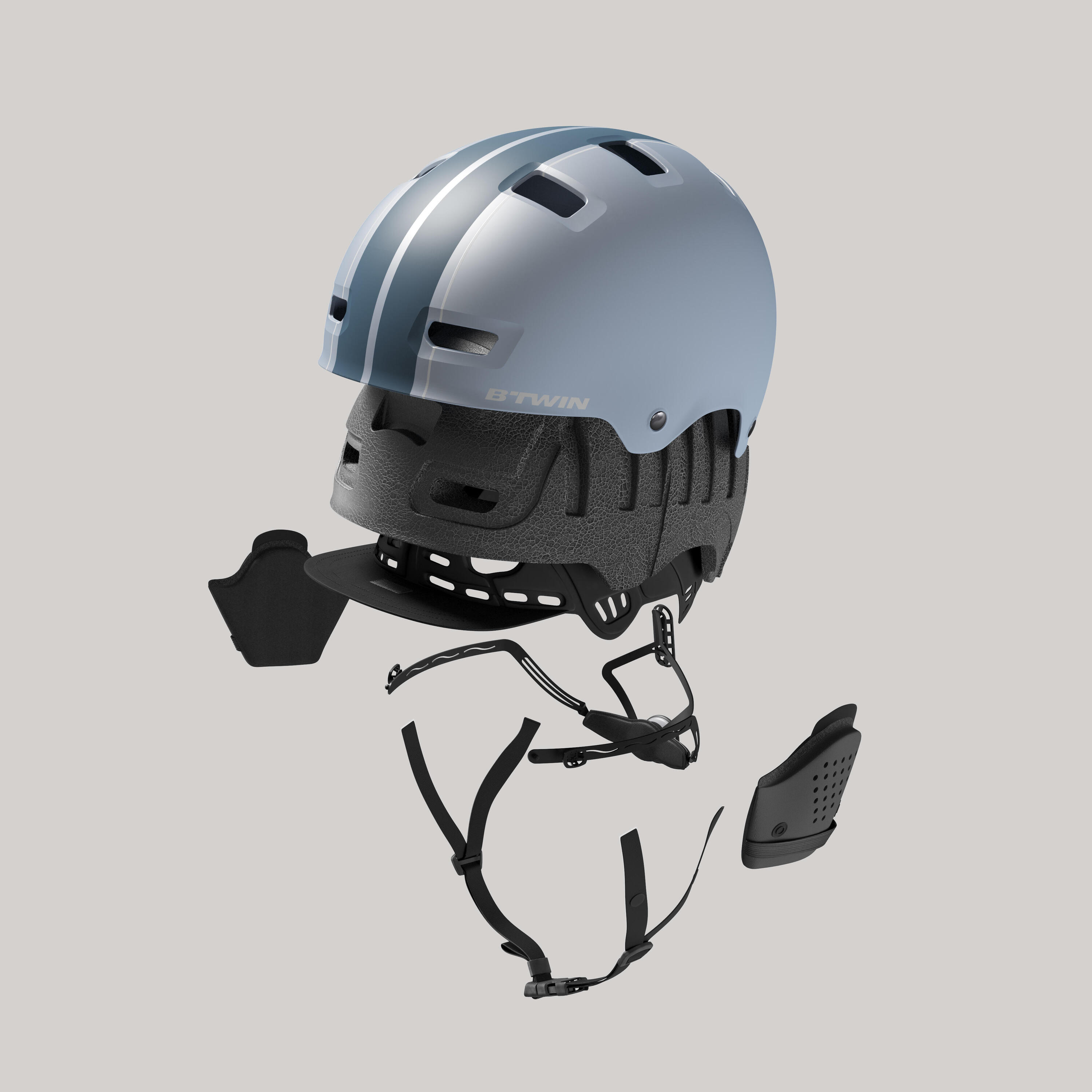 Cycling Bowl City Bike Helmet 500 - Graphic Blue 6/6