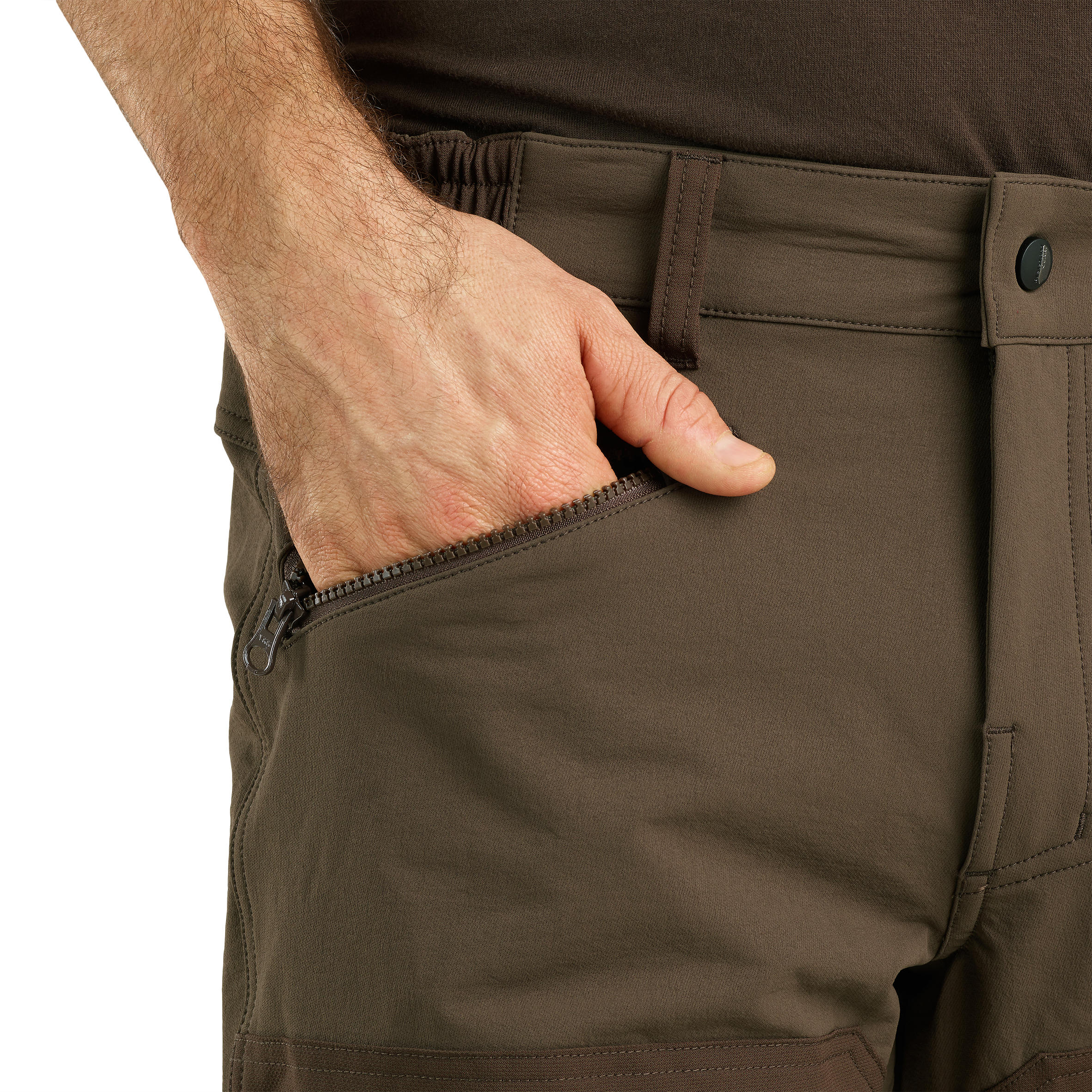 Pantalon de chasse temps sec - Renfort 500 marron - SOLOGNAC