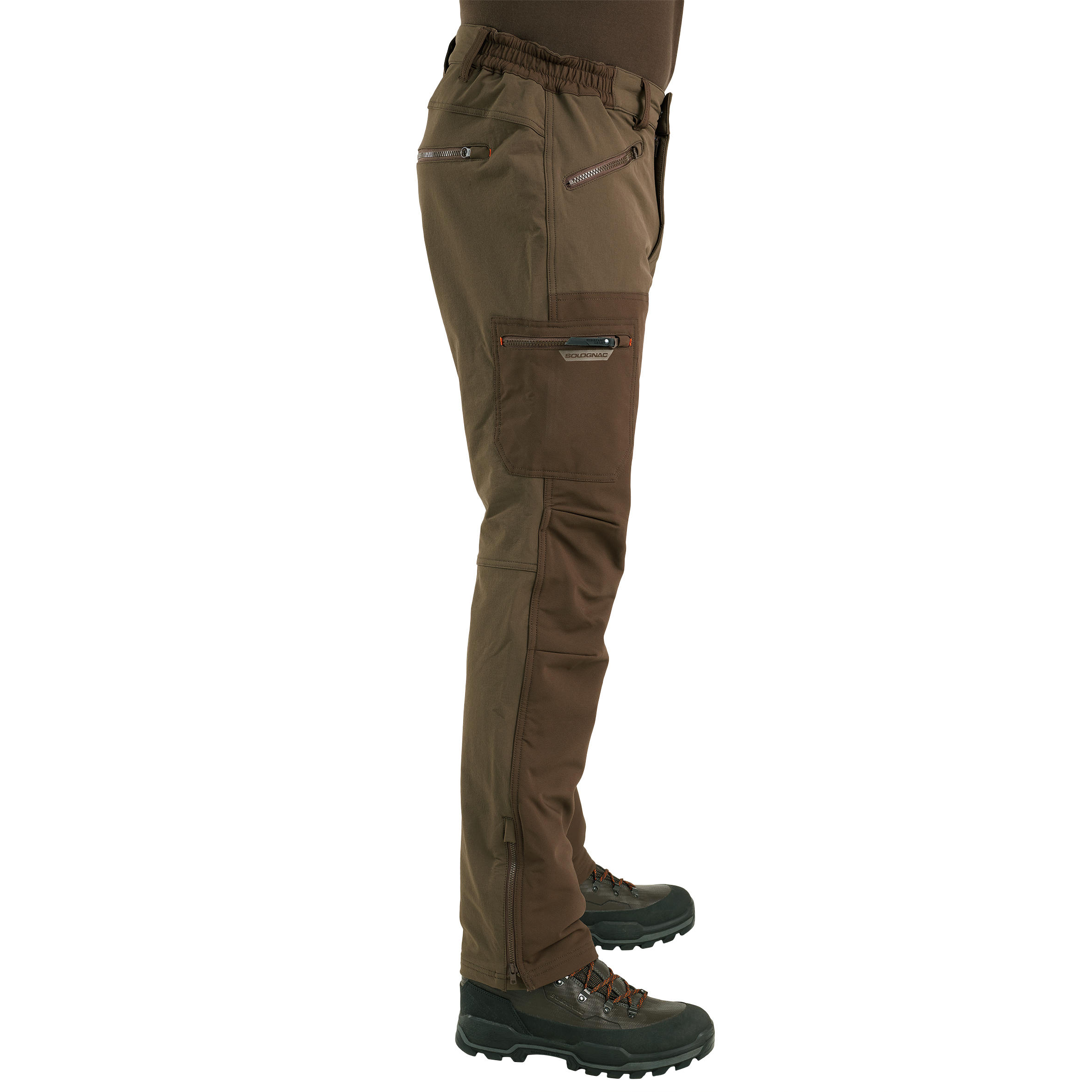 Pantalon de chasse temps sec - Renfort 500 marron - SOLOGNAC