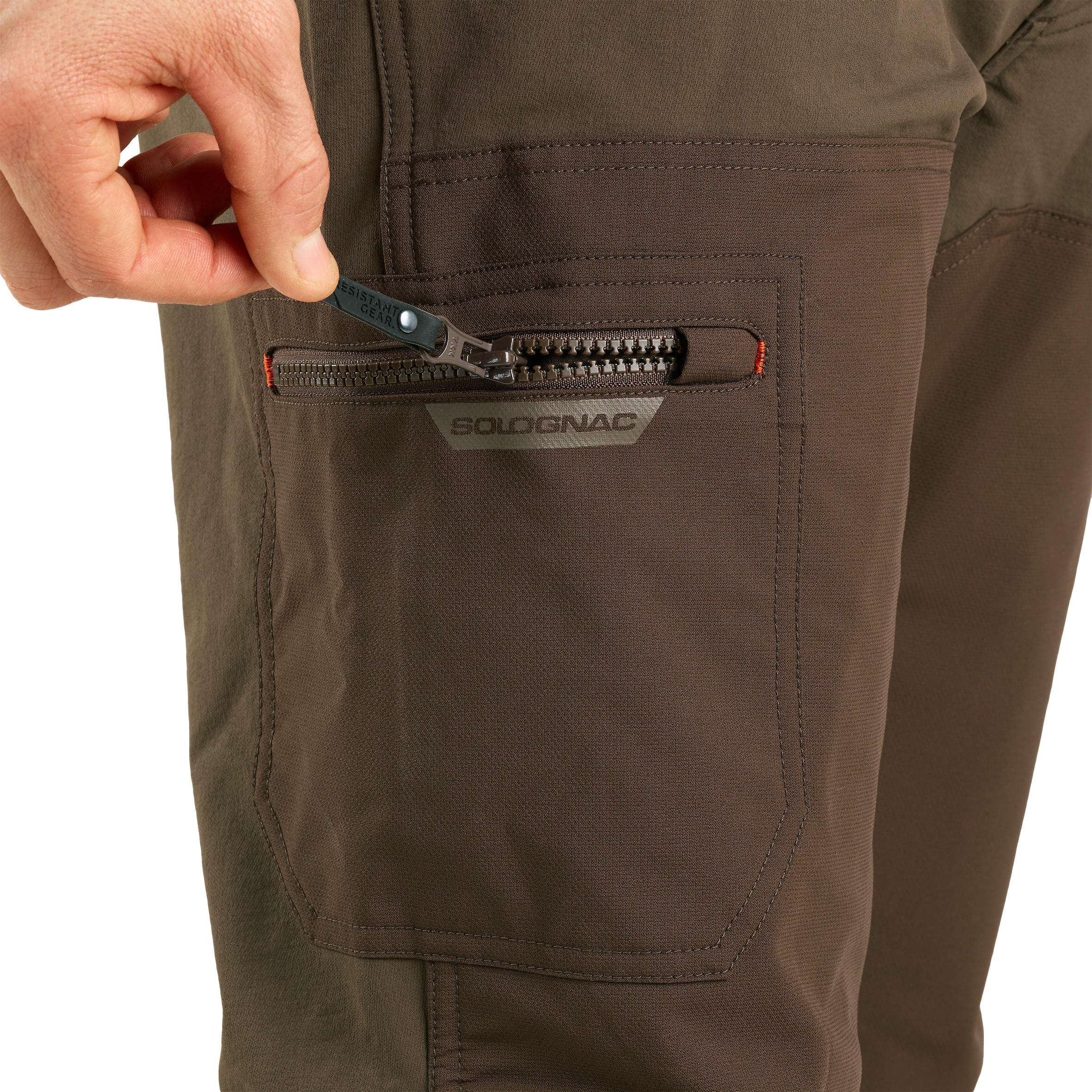 Hunting Trousers for Dry-Weather - Renfort 500 Brown - Deep shale