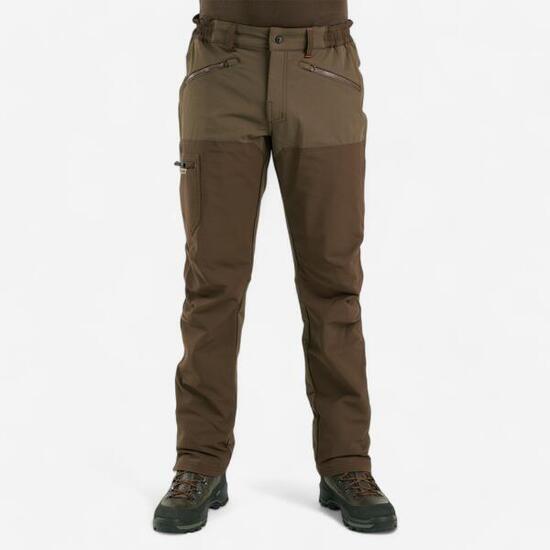 PANTALON chasse RENFORT MARRON TEMPS SEC 500