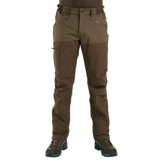 
      Poľovnícke nohavice Renfort 500 vystužené hnedé do suchého počasia
  