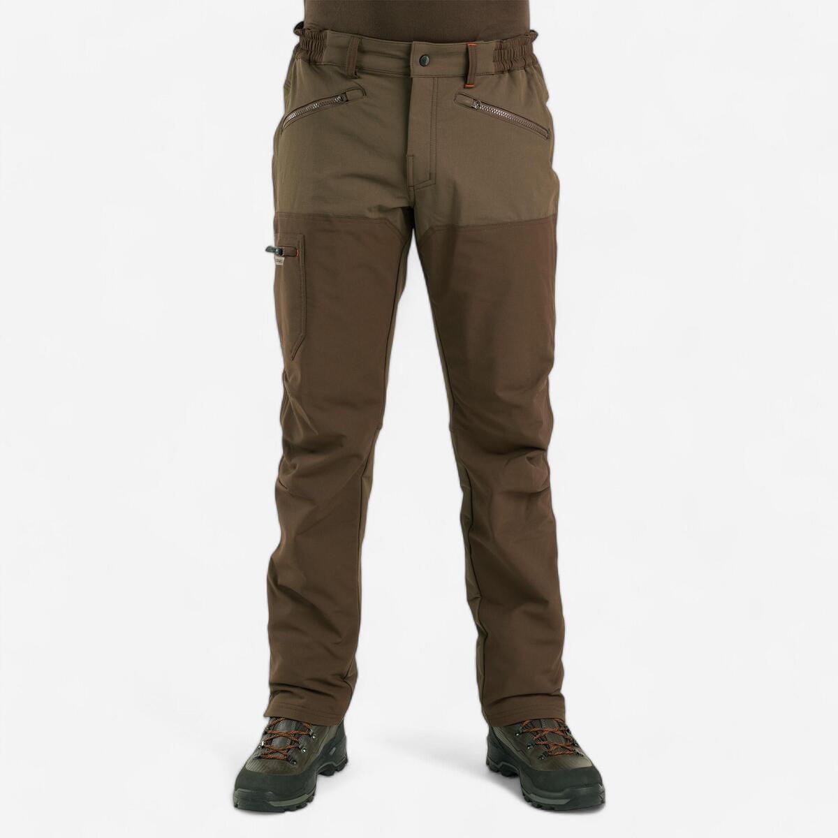 PANTALON chasse RENFORT MARRON TEMPS SEC 500