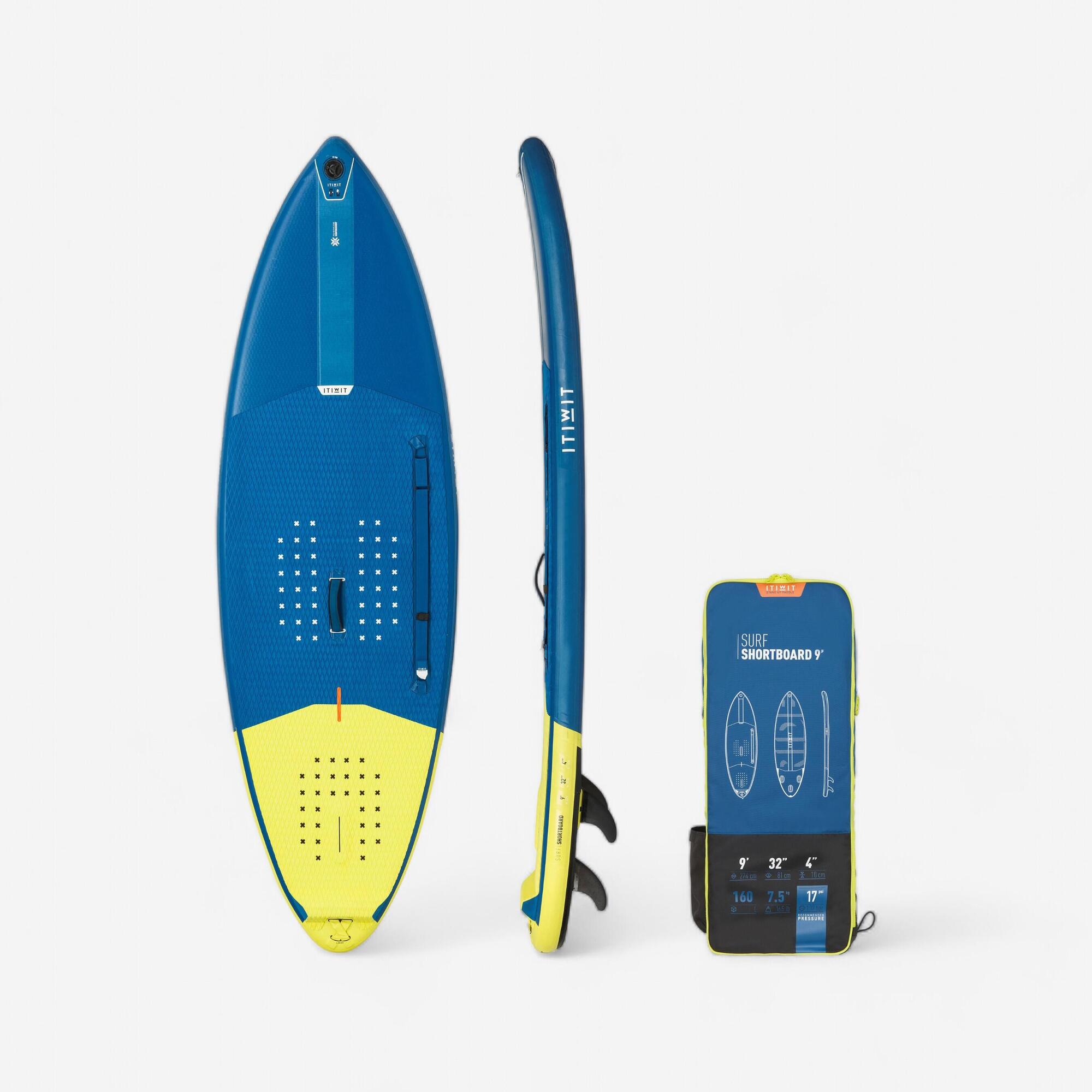 STAND UP PADDLE GONFLABLE SHORTBOARD DE SURF 500 9' 160L itiwit