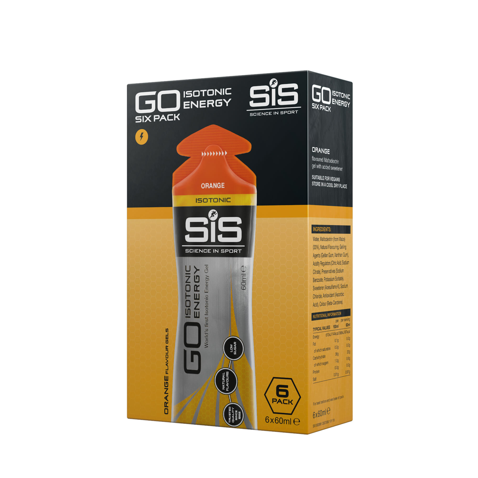 SCIENCE IN SPORT Go Isotonic Energy Gel Orange - 6 x 60ml