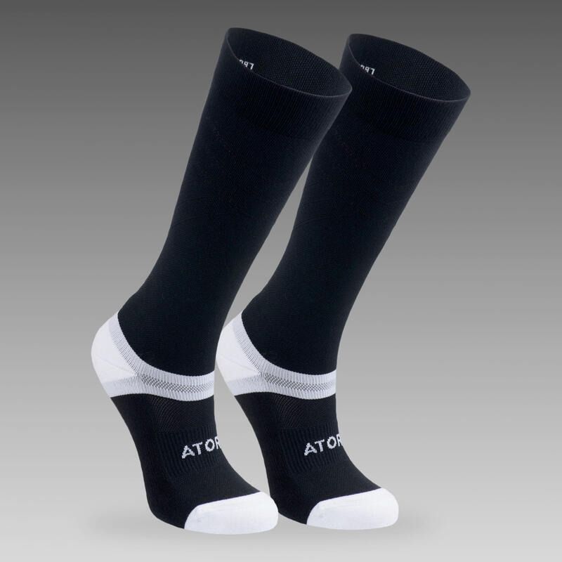 Handballsocken hoch H900 Kompression Erwachsene schwarz/weiss 