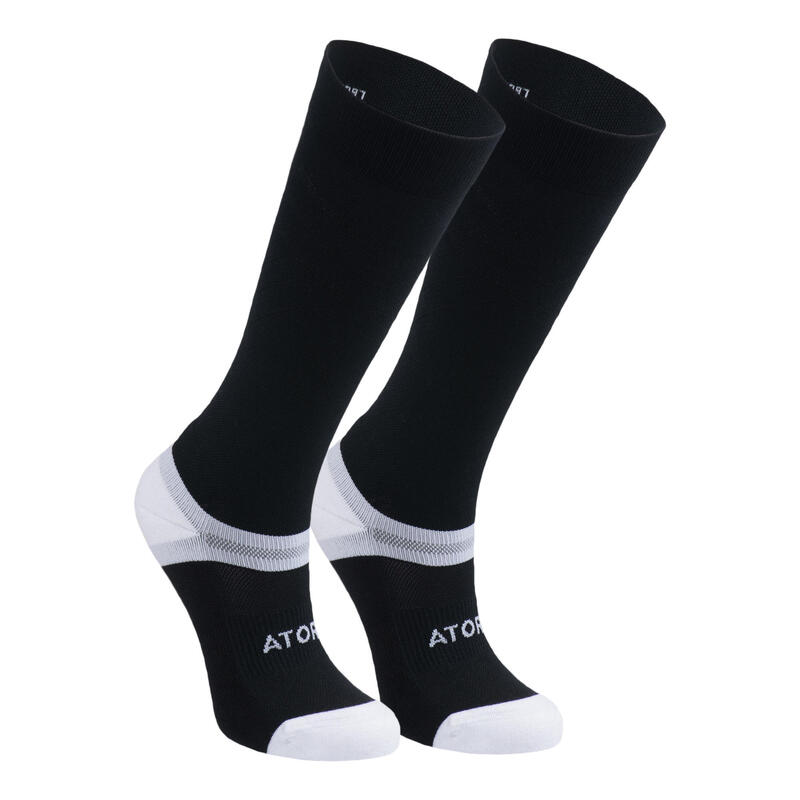 Chaussettes de handball compressives hautes adulte H900 noir/blanc