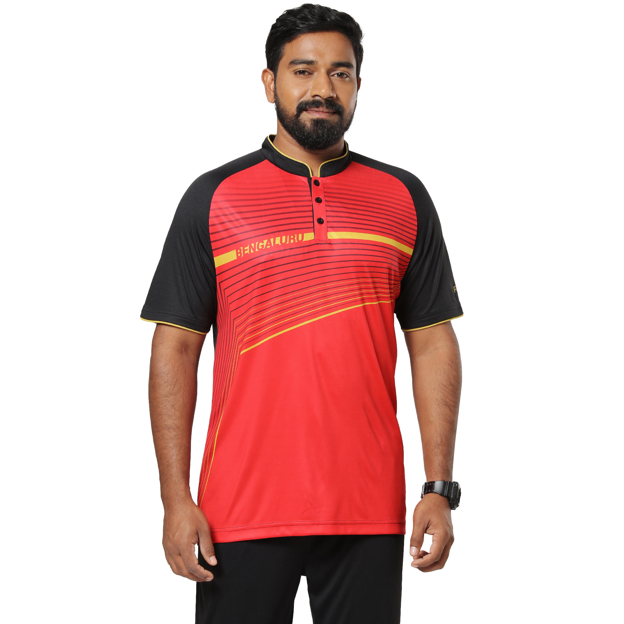 

Men' Bangalore Sports Jersey Red/Black -  By FLX | Decathlon, Black/red