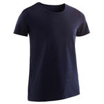 Domyos T-shirt met korte mouwen voor gym jongens 100 marineblauw