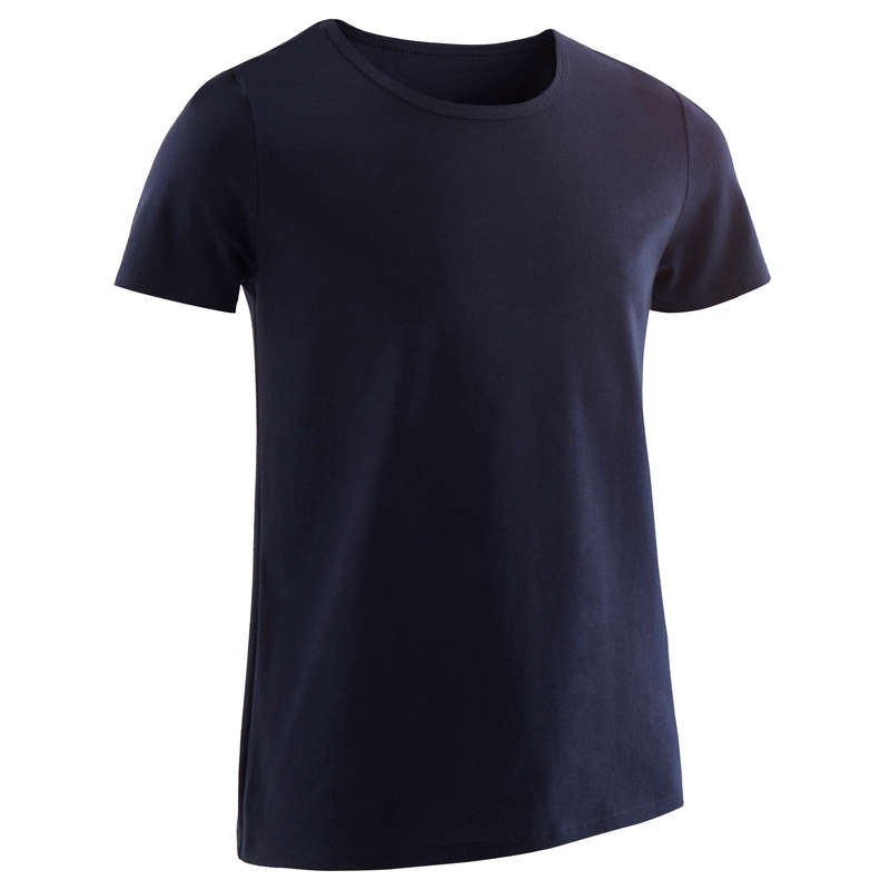 BOY EDUCATIONAL GYM APPAREL Clothing - Boys' Gym T-Shirt 100 - Navy DOMYOS - By Sport