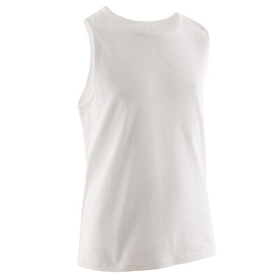 Tank-Shirt Basic Baumwolle Kinder - weiss