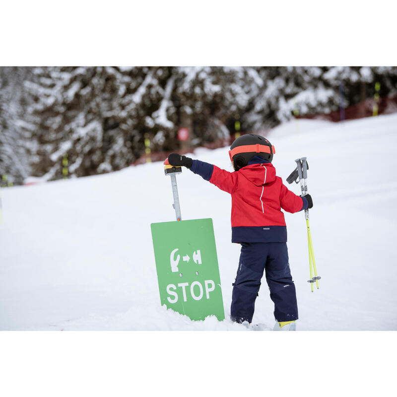 Skihose Latzhose 500 warm wasserdicht Kinder marineblau 
