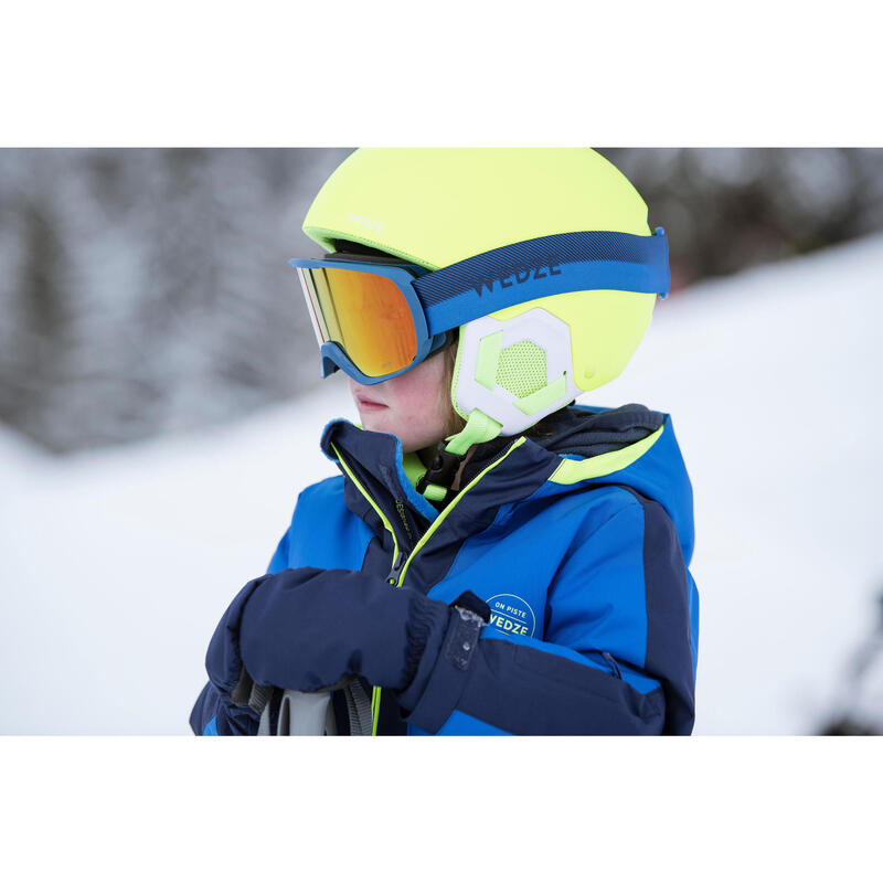 SALOPETTE DE SKI ENFANT CHAUDE ET IMPERMEABLE PNF 500 BLEUE MARINE