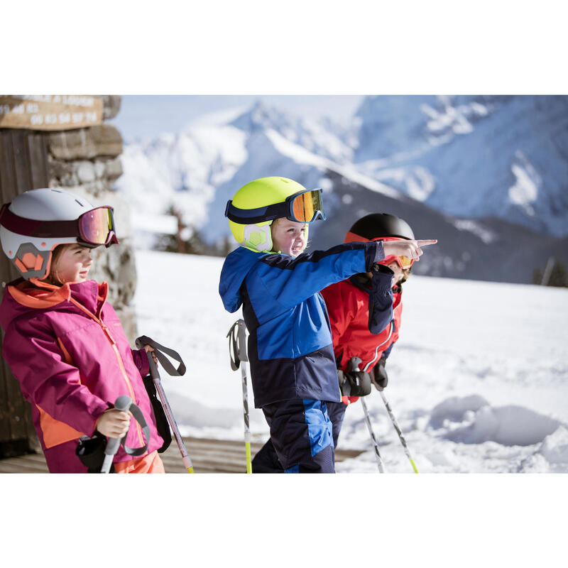 SALOPETTE DE SKI ENFANT CHAUDE ET IMPERMEABLE PNF 500 BLEUE MARINE