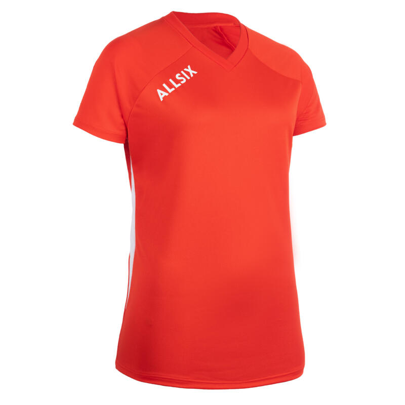 MAILLOT DE VOLLEY-BALL V100 FEMME ROUGE