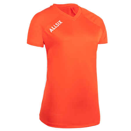 Oranžna ženska majica s kratkimi rokavi V100