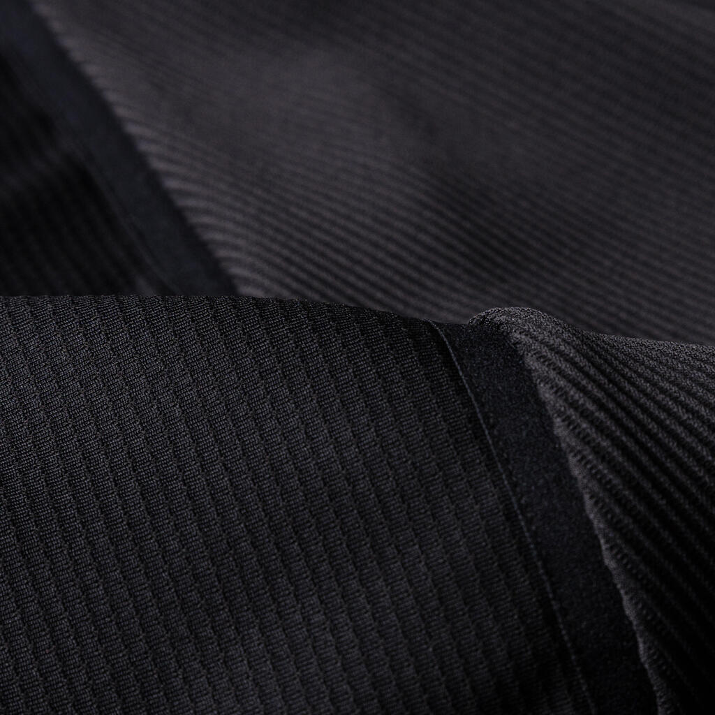 Vyriškas orui laidus bėgimo sportinis megztinis su gobtuvu „Kalenji Dry+ Feel“, juodas