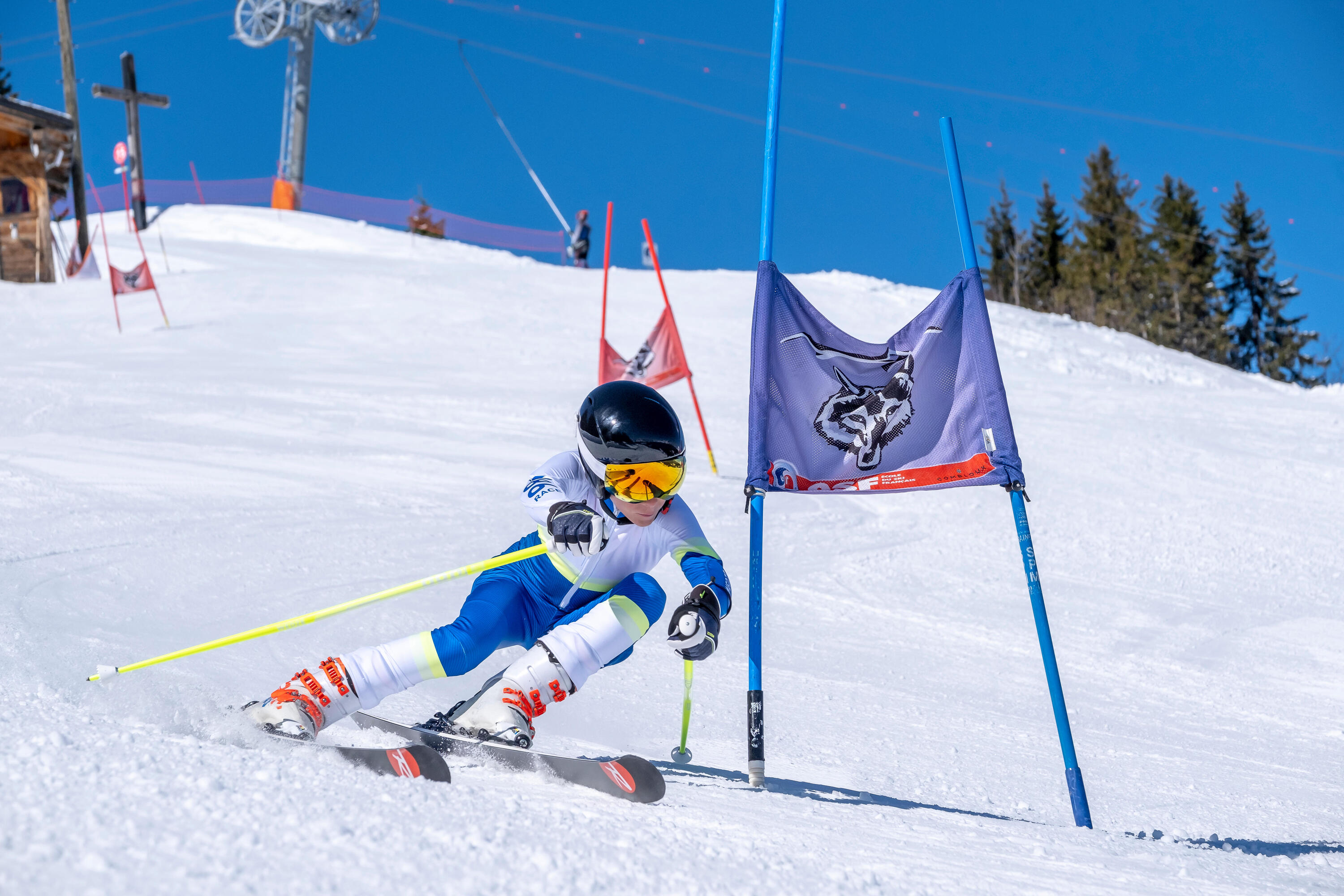 COMBINAISON SKI COMPETITION ENFANT 980 - BLEUE / JAUNE 8/8