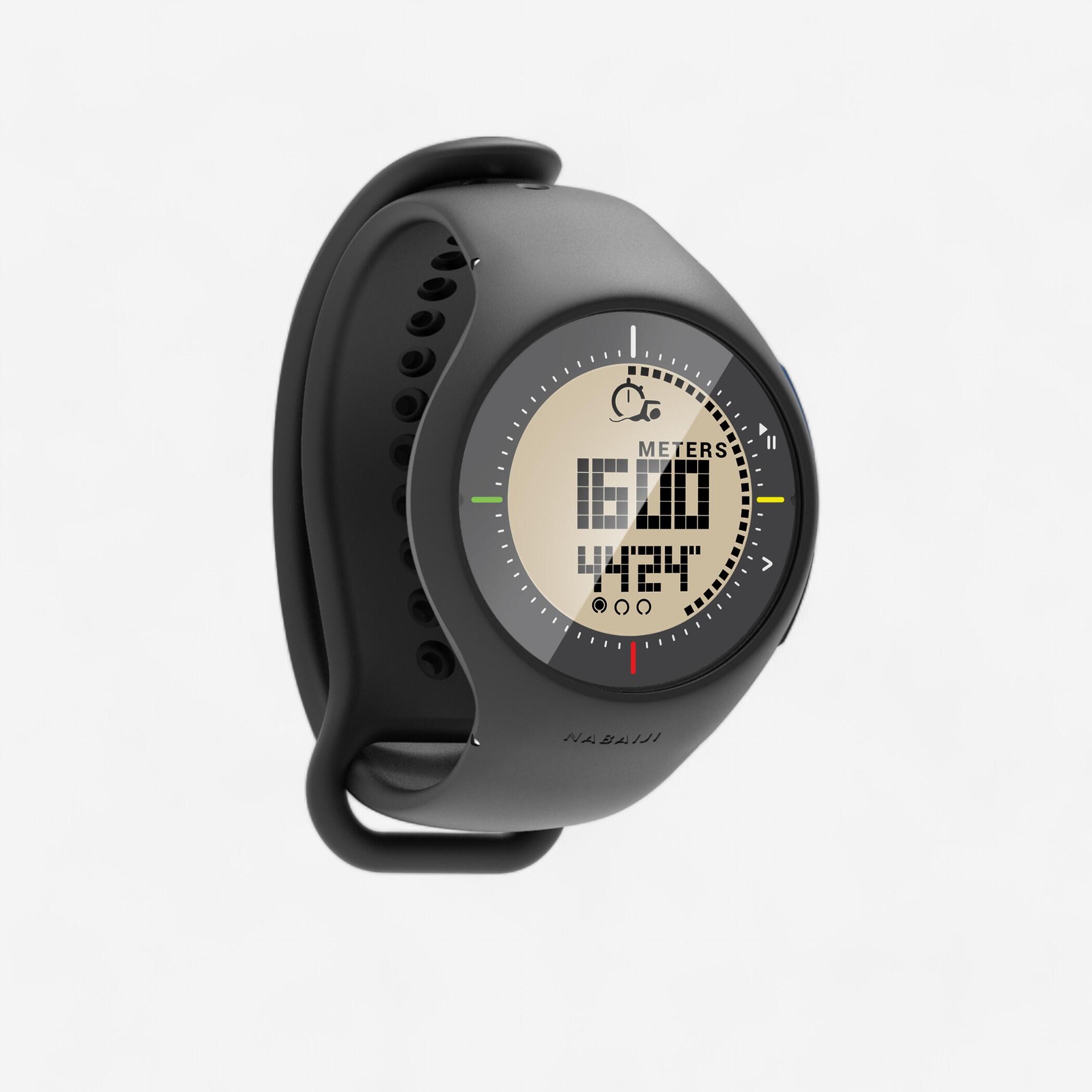 Reloj Natación Piscina SL500 Negro Distancia Largos Cronómetro NABAIJI |  Decathlon