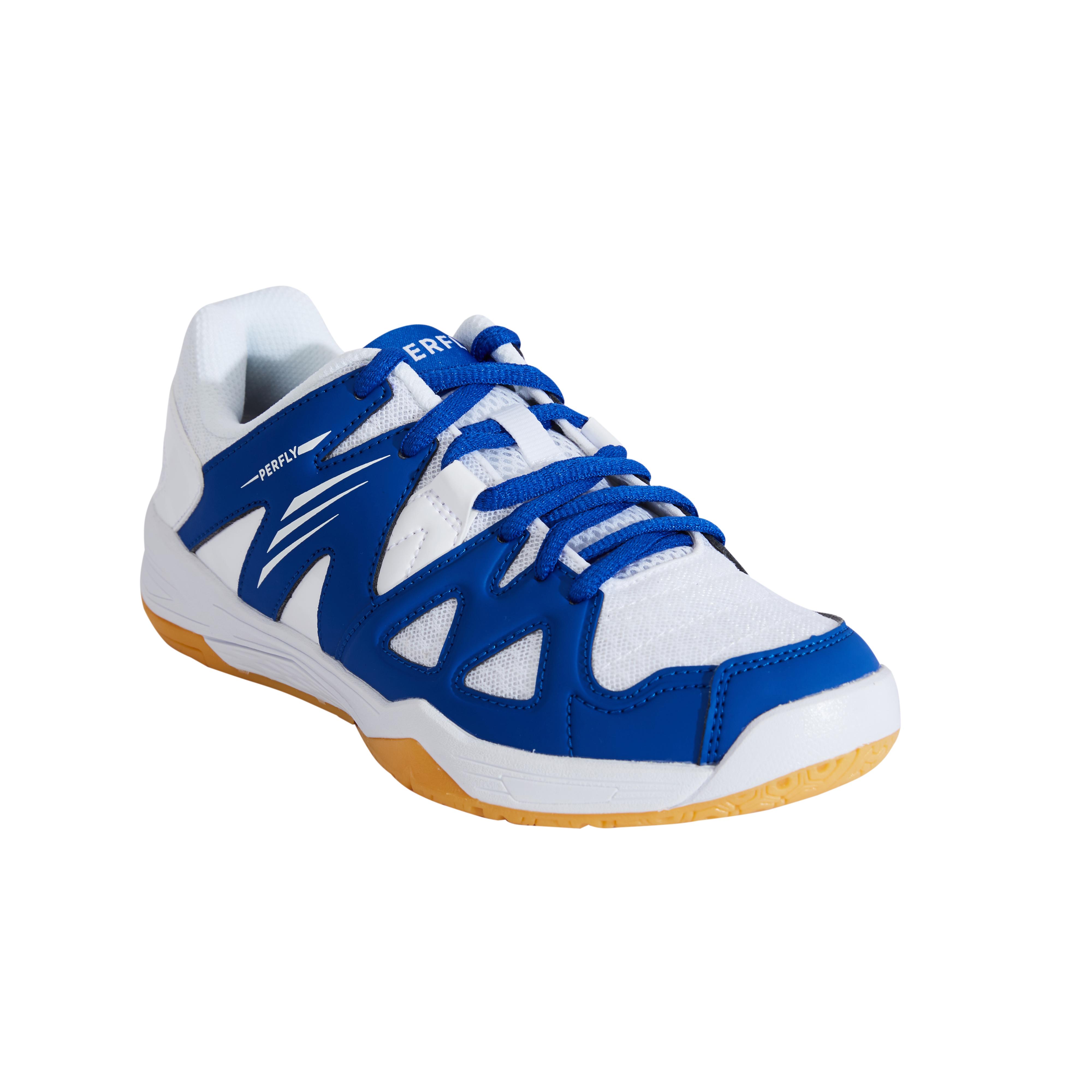 

Junior Badminton Shoes Bs 500 White Blue -  By PERFLY | Decathlon, Blue/white