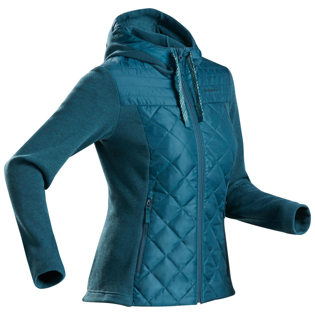 Women’s hiking hooded sweatshirt - nh100 hybrid