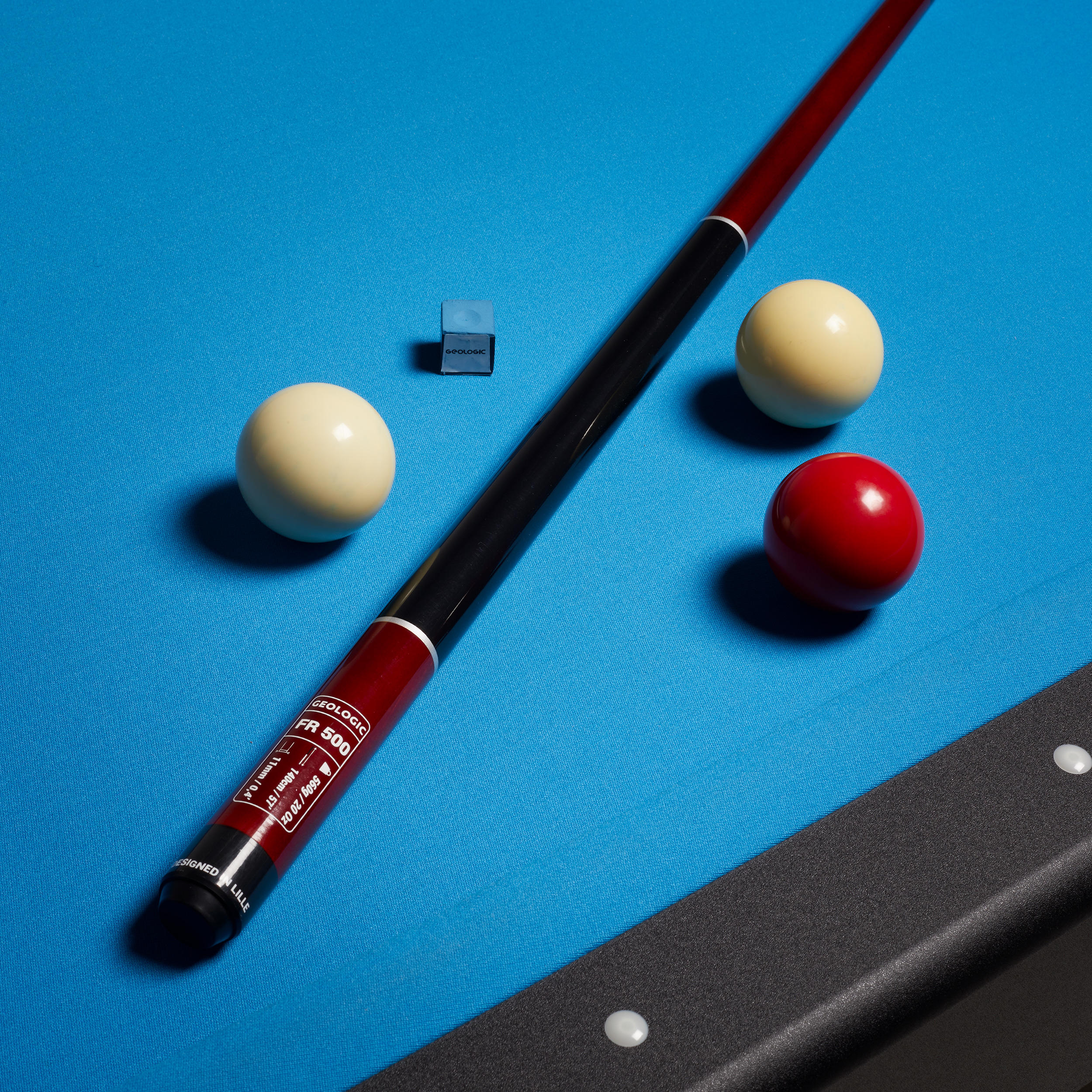 French Billiards Cue in 2 Parts, 1/2 Jointed Club 500 3/15