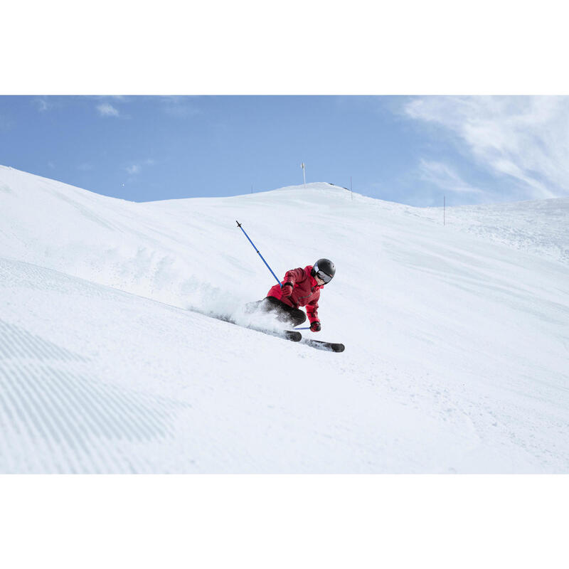 SKI DE PISTE ENFANT AVEC FIXATION BOOST 500 ROUGE