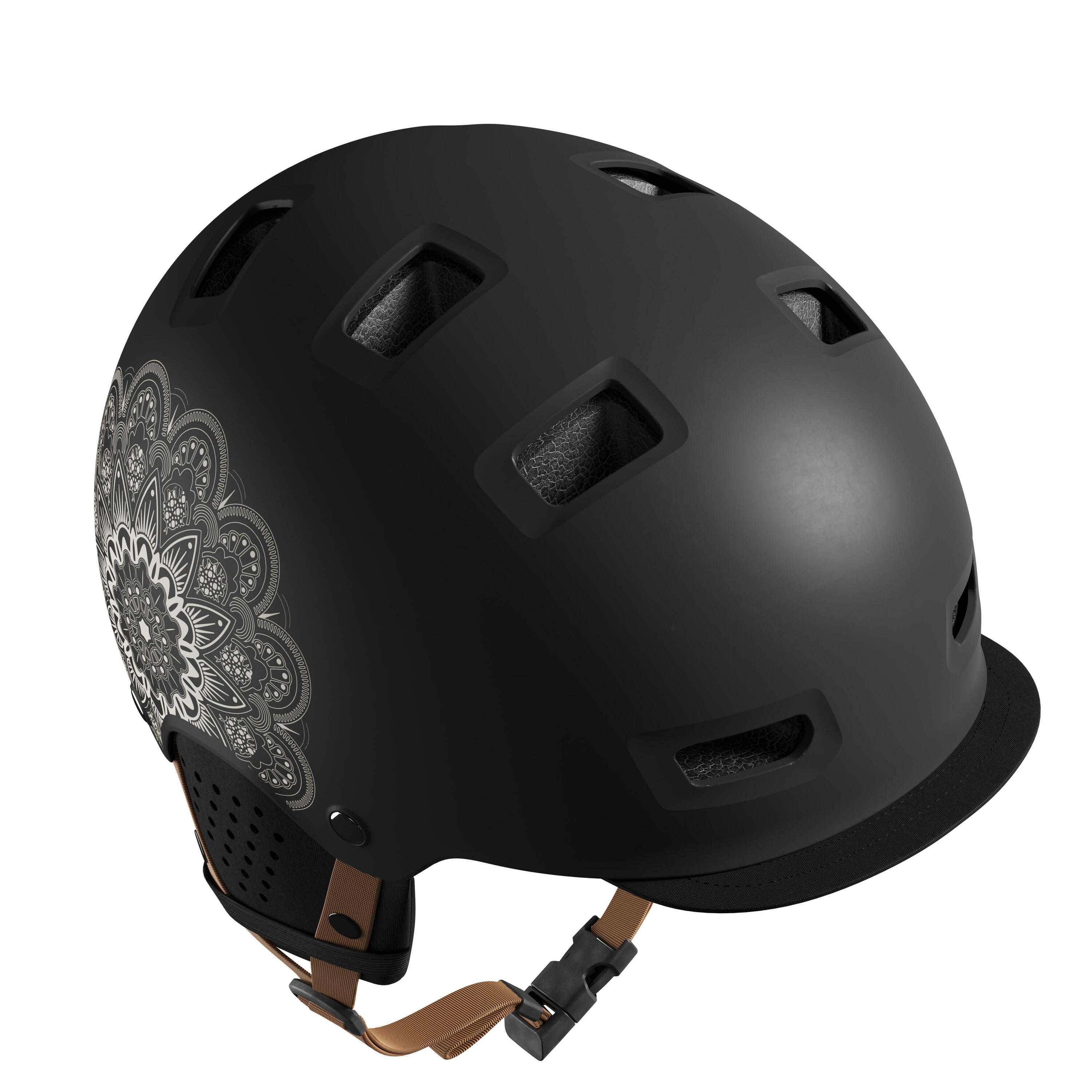 BTWIN Cycling Bowl City Bike Helmet 500 - Graphic Black