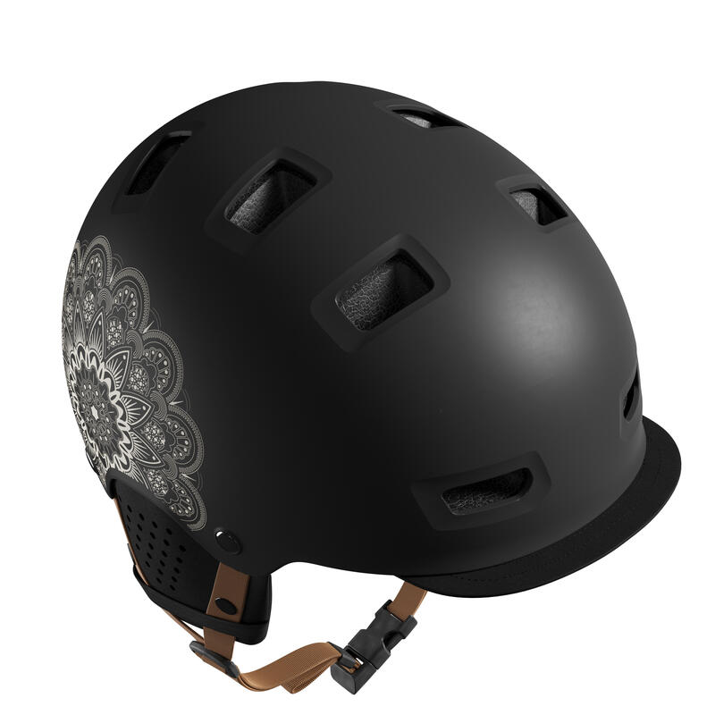 Cycling Bowl City Bike Helmet 500 - Graphic Black