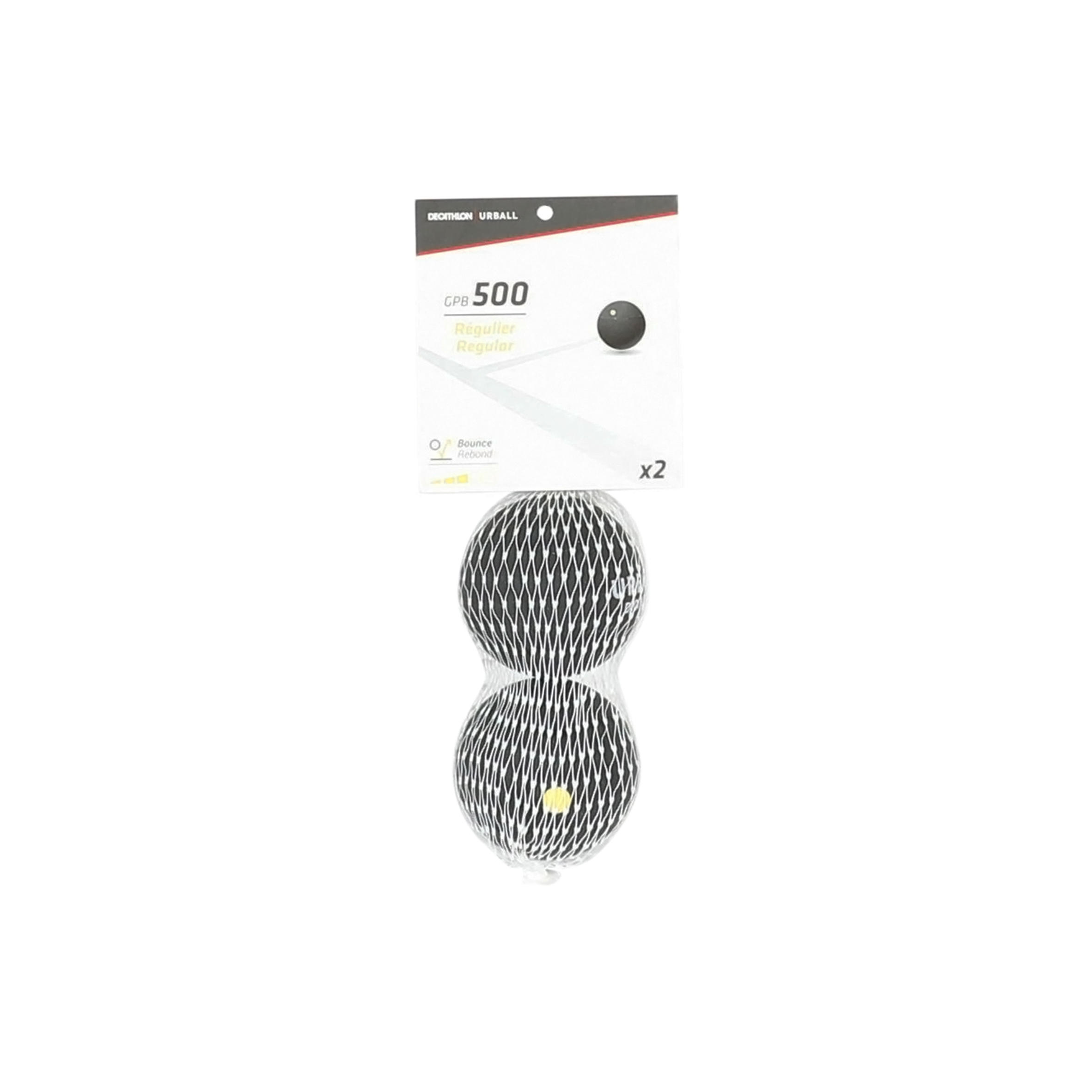 Palla gomma piena nera GPB500 punto giallo 4/4