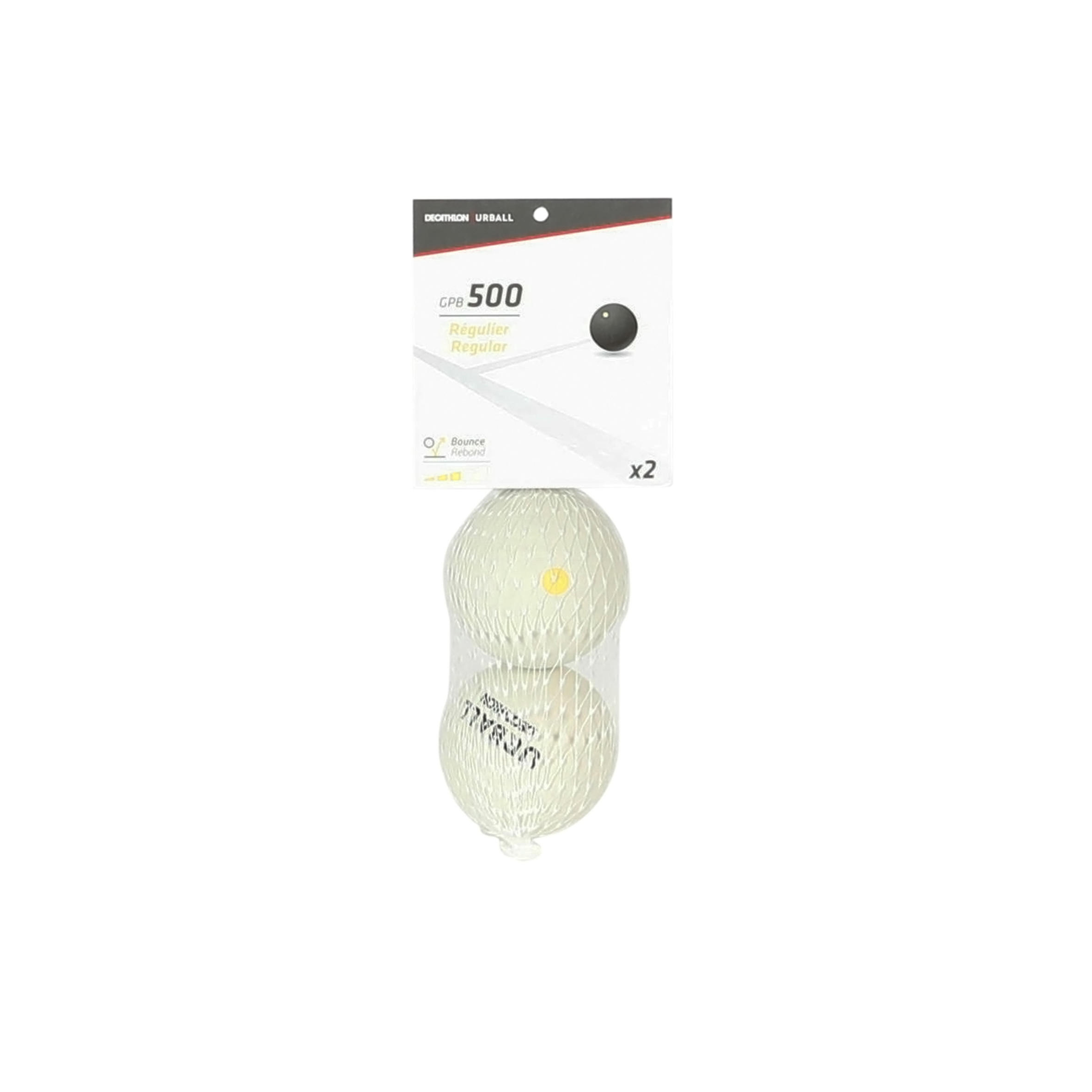 Palla gomma piena bianca GPB500 punto giallo 3/3