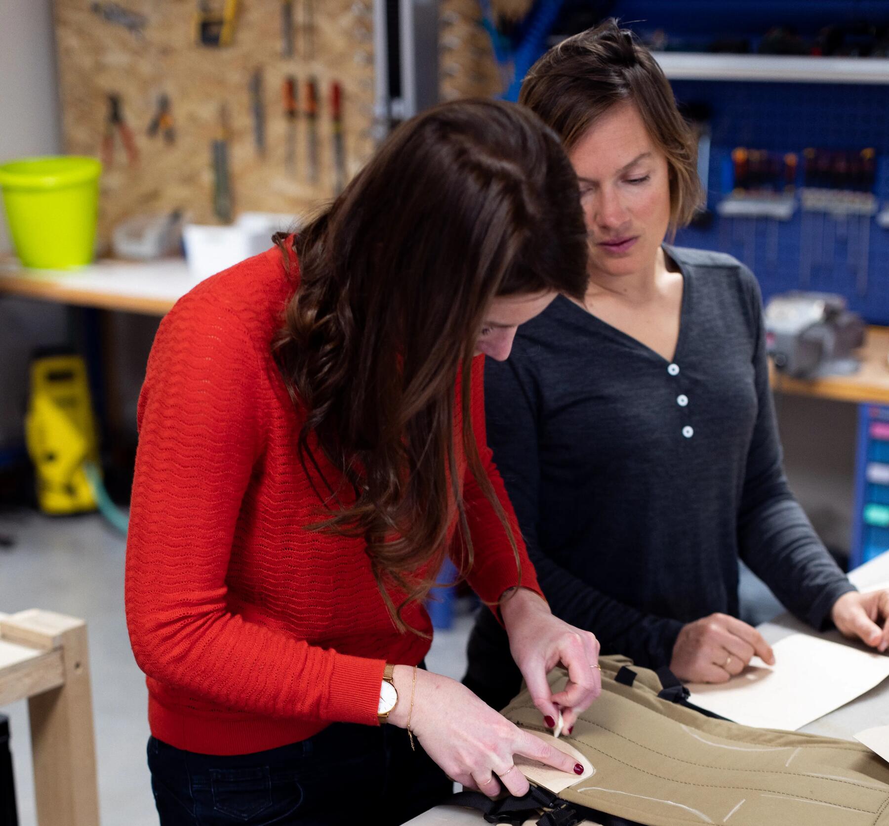 Picture of two people crafting products 