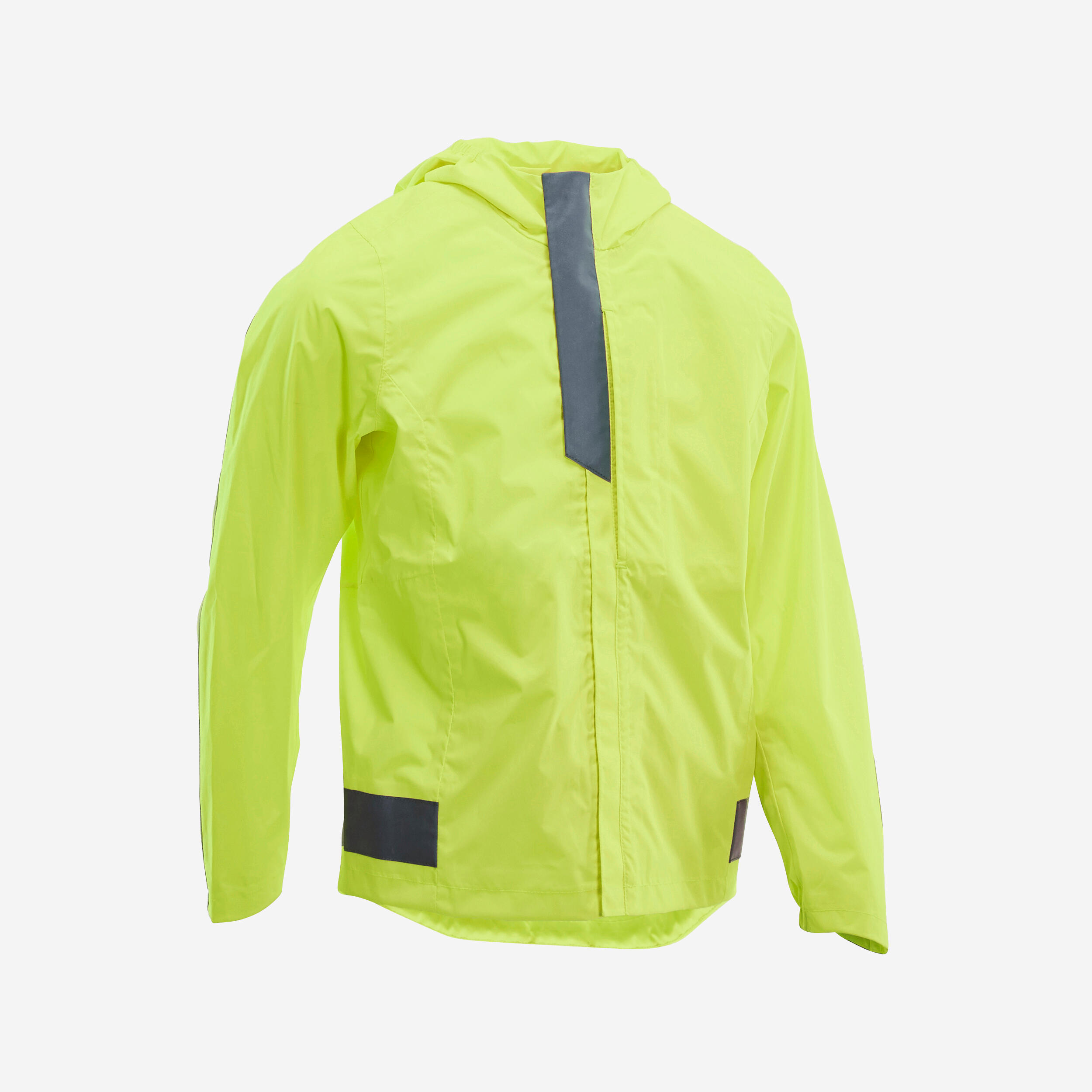 500 Kids' Waterproof Hi-Vis Cycling Jacket - Yellow 1/11