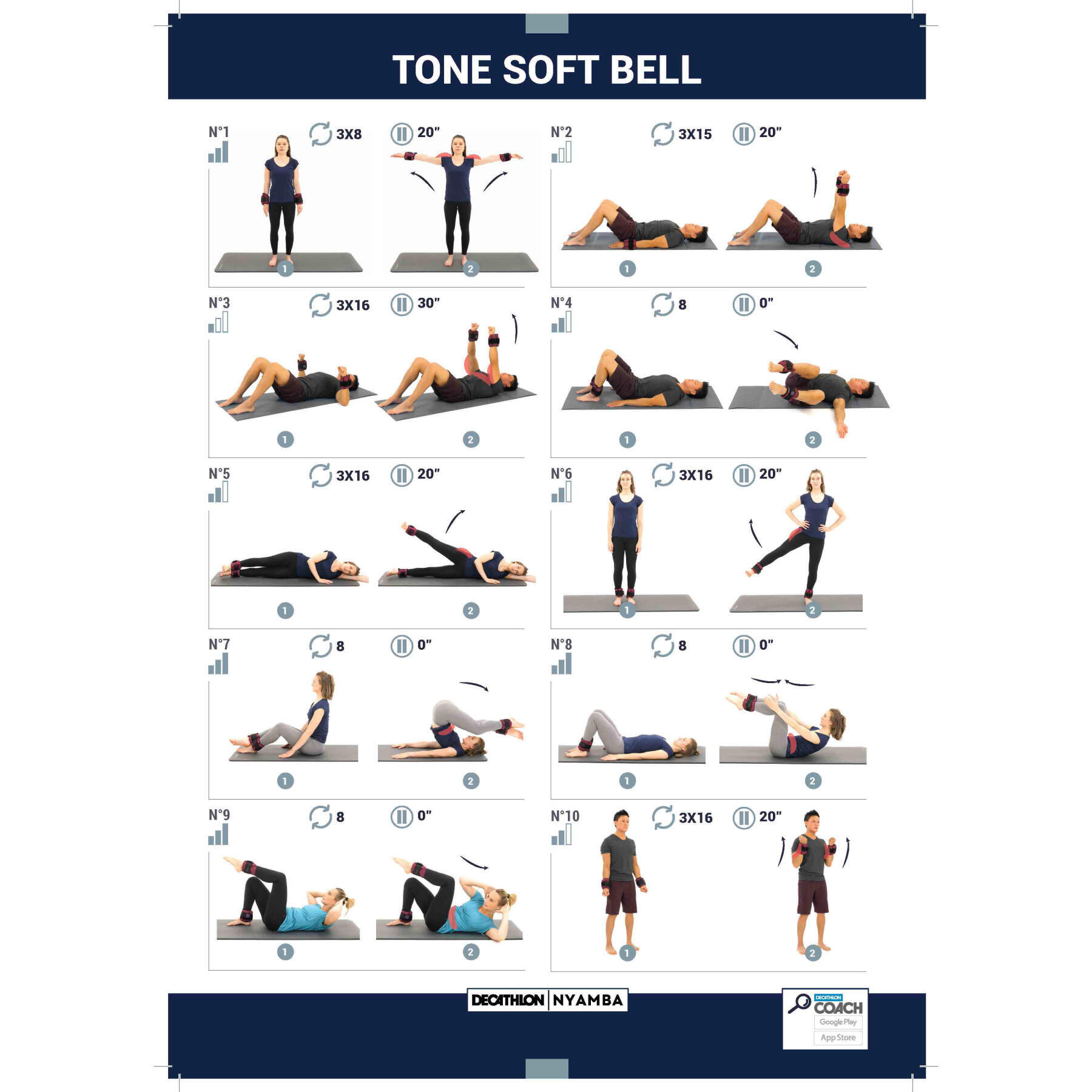 Routine Fitness 9 exercices avec poids pour chevilles et poignets